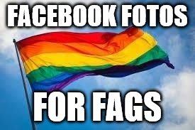 Rainbow flag | FACEBOOK FOTOS FOR F*GS | image tagged in rainbow flag | made w/ Imgflip meme maker