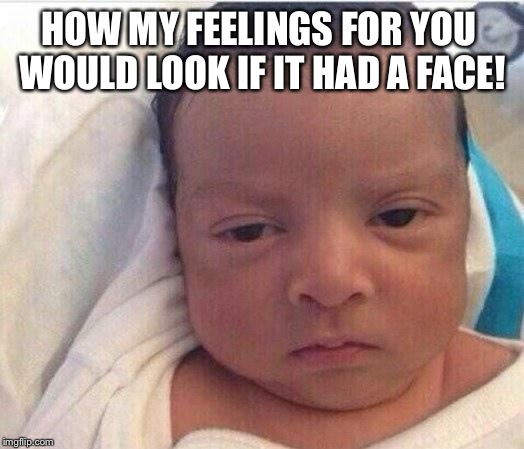 I Already Hate My Life | HOW MY FEELINGS FOR YOU  WOULD LOOK IF IT HAD A FACE! | image tagged in i already hate my life | made w/ Imgflip meme maker