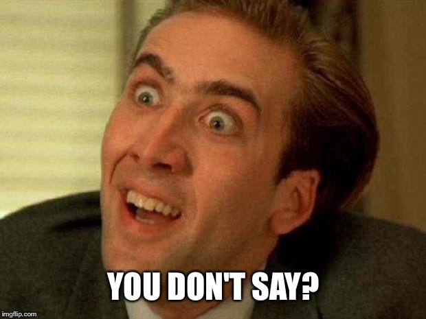 Nick Cage | YOU DON'T SAY? | image tagged in nick cage | made w/ Imgflip meme maker
