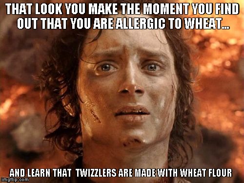 It's Finally Over Meme | THAT LOOK YOU MAKE THE MOMENT YOU FIND OUT THAT YOU ARE ALLERGIC TO WHEAT... AND LEARN THAT  TWIZZLERS ARE MADE WITH WHEAT FLOUR | image tagged in memes,its finally over | made w/ Imgflip meme maker