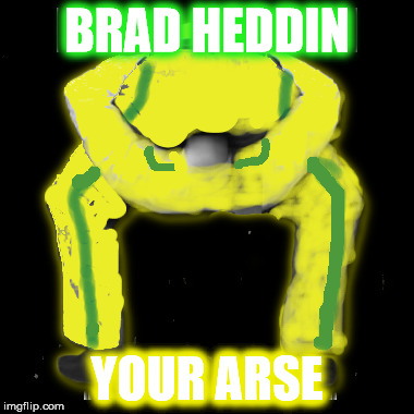 BRAD HEDDIN YOUR ARSE | image tagged in brad haddin | made w/ Imgflip meme maker