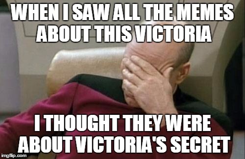 I know little to nothing about Reddit  | WHEN I SAW ALL THE MEMES ABOUT THIS VICTORIA I THOUGHT THEY WERE ABOUT VICTORIA'S SECRET | image tagged in memes,captain picard facepalm | made w/ Imgflip meme maker