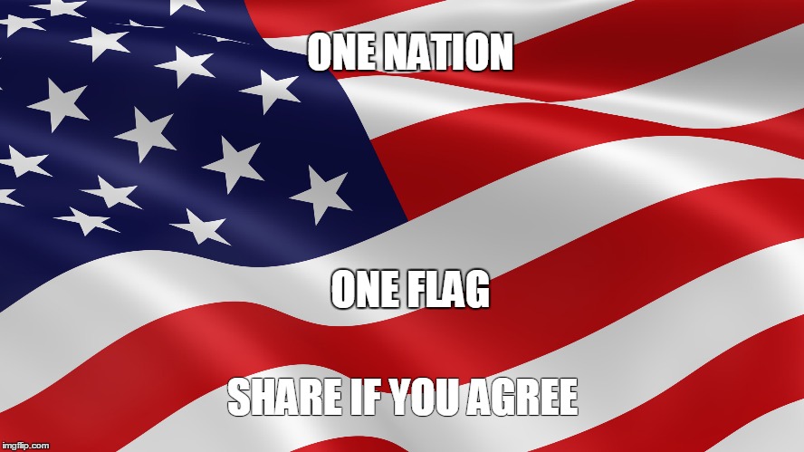 ONE NATION ONE FLAG SHARE IF YOU AGREE | image tagged in fourth of july,american flag | made w/ Imgflip meme maker
