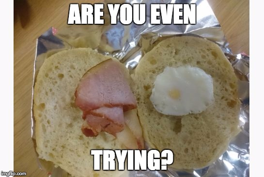 Bad Sandwich | ARE YOU EVEN TRYING? | image tagged in funny,food,underachiever,slacker | made w/ Imgflip meme maker
