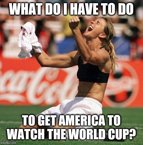 USA is in the final tonight, by the way.  | WHAT DO I HAVE TO DO TO GET AMERICA TO WATCH THE WORLD CUP? | image tagged in world cup victory brandi chastain | made w/ Imgflip meme maker