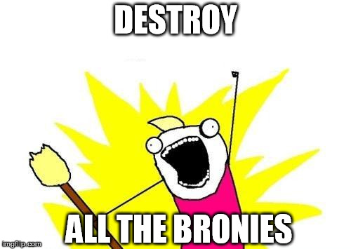 X All The Y Meme | DESTROY ALL THE BRONIES | image tagged in memes,x all the y | made w/ Imgflip meme maker