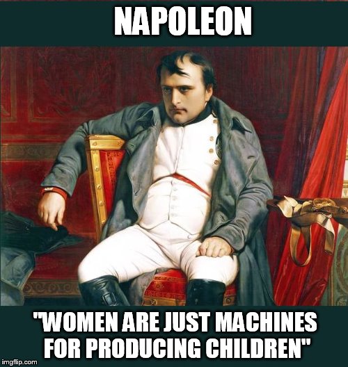 Napoleon's tinder profile | NAPOLEON "WOMEN ARE JUST MACHINES FOR PRODUCING CHILDREN" | image tagged in napoleon,memes | made w/ Imgflip meme maker