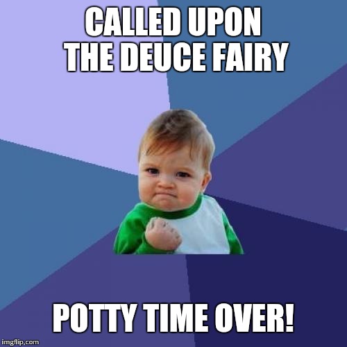 Success Kid Meme | CALLED UPON THE DEUCE FAIRY POTTY TIME OVER! | image tagged in memes,success kid | made w/ Imgflip meme maker