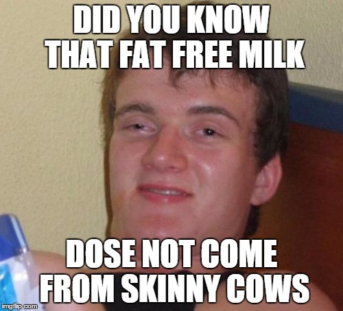10 Guy Meme | DID YOU KNOW THAT FAT FREE MILK DOSE NOT COME FROM SKINNY COWS | image tagged in memes,10 guy | made w/ Imgflip meme maker