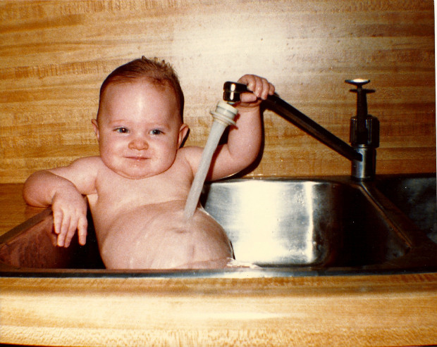 baby in a sink Blank Meme Template