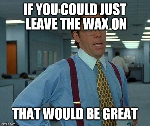 That Would Be Great Meme | IF YOU COULD JUST LEAVE THE WAX ON THAT WOULD BE GREAT | image tagged in memes,that would be great | made w/ Imgflip meme maker