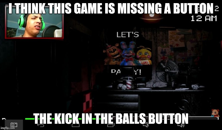 Riskrim | I THINK THIS GAME IS MISSING A BUTTON THE KICK IN THE BALLS BUTTON | image tagged in i think risk rim | made w/ Imgflip meme maker