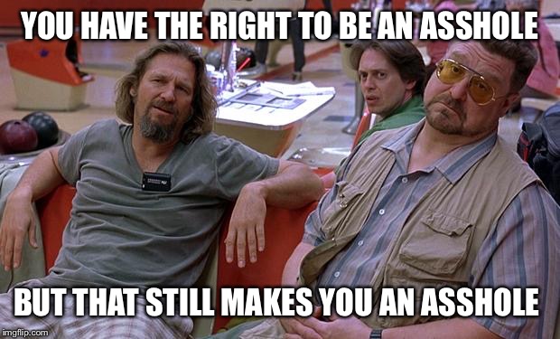 You are not wrong you are just assholes | YOU HAVE THE RIGHT TO BE AN ASSHOLE BUT THAT STILL MAKES YOU AN ASSHOLE | image tagged in you are not wrong you are just assholes,AdviceAnimals | made w/ Imgflip meme maker