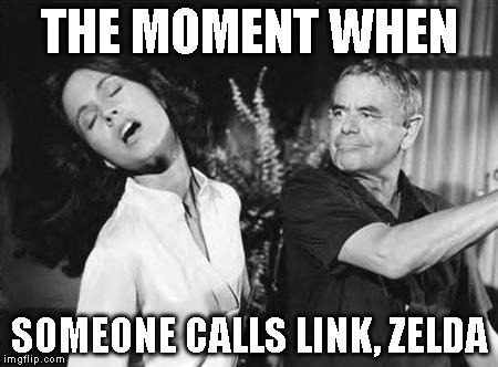 slap | THE MOMENT WHEN SOMEONE CALLS LINK, ZELDA | image tagged in slap,the legend of zelda | made w/ Imgflip meme maker