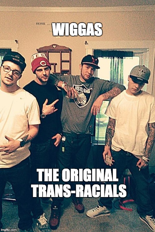 Wigga lyfe | WIGGAS THE ORIGINAL TRANS-RACIALS | image tagged in wigga lyfe | made w/ Imgflip meme maker