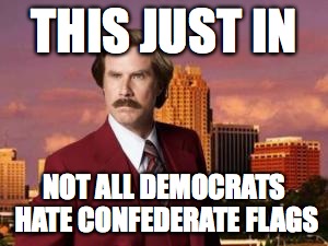 This Just In, Not all Democrats Hate Confederate Flags | THIS JUST IN NOT ALL DEMOCRATS HATE CONFEDERATE FLAGS | image tagged in confederate flag,democrat,will ferrell,news | made w/ Imgflip meme maker