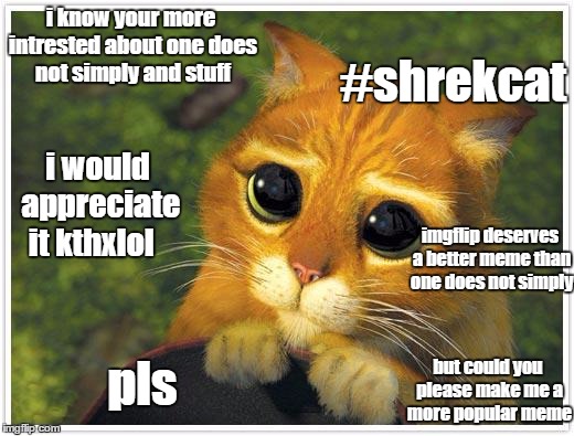 This should be how shrek cat is captioned... I wish more people used this meme | i know your more intrested about one does not simply and stuff but could you please make me a more popular meme i would appreciate it kthxlo | image tagged in memes,shrek cat | made w/ Imgflip meme maker