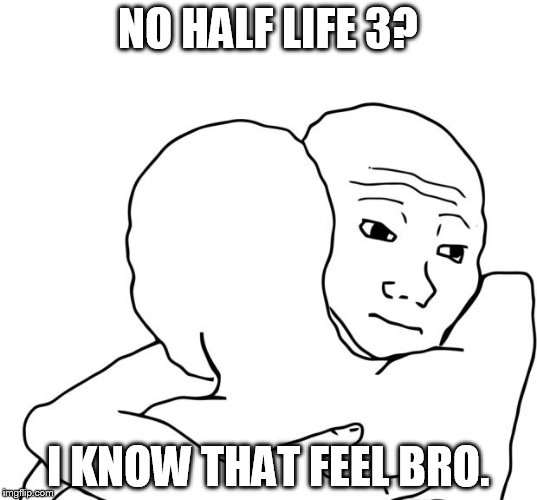 I Know That Feel Bro | NO HALF LIFE 3? I KNOW THAT FEEL BRO. | image tagged in memes,i know that feel bro | made w/ Imgflip meme maker