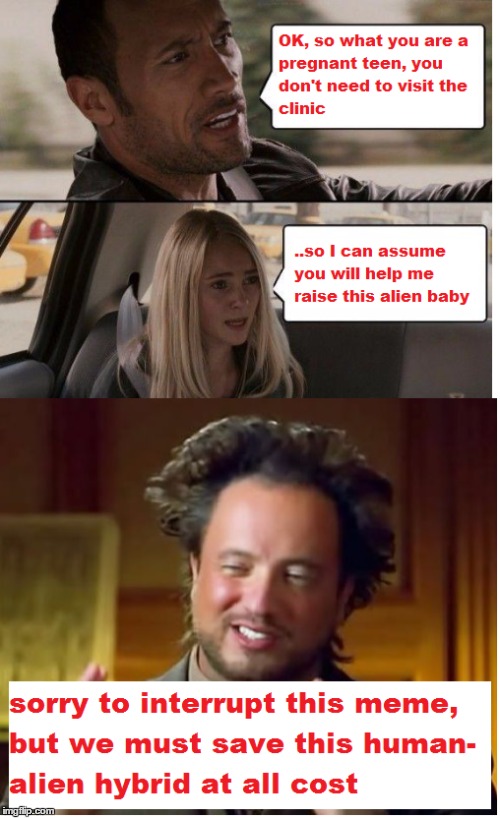 The Rock Driving | image tagged in memes,the rock driving,aliens,ancient aliens guy | made w/ Imgflip meme maker