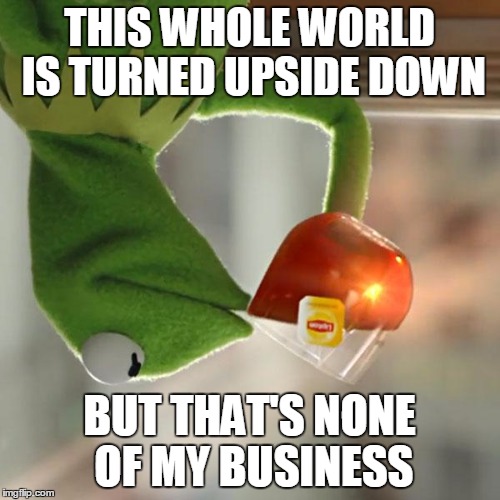 But That's None Of My Business Meme | THIS WHOLE WORLD IS TURNED UPSIDE DOWN BUT THAT'S NONE OF MY BUSINESS | image tagged in memes,but thats none of my business,kermit the frog | made w/ Imgflip meme maker