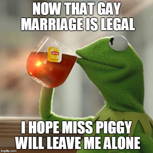 But That's None Of My Business | NOW THAT GAY MARRIAGE IS LEGAL I HOPE MISS PIGGY WILL LEAVE ME ALONE | image tagged in memes,but thats none of my business,kermit the frog | made w/ Imgflip meme maker