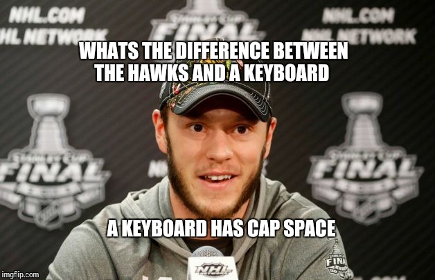 WHATS THE DIFFERENCE BETWEEN THE HAWKS AND A KEYBOARD A KEYBOARD HAS CAP SPACE | image tagged in hawks joke | made w/ Imgflip meme maker