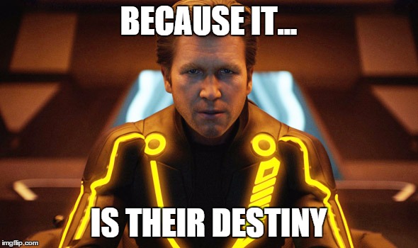 BECAUSE IT... IS THEIR DESTINY | image tagged in it is their destiny | made w/ Imgflip meme maker