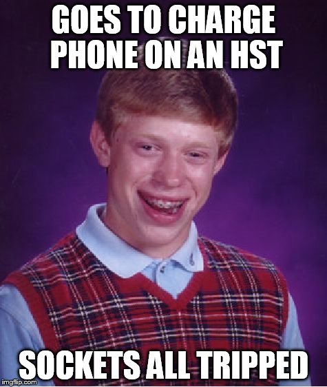Bad Luck Brian | GOES TO CHARGE PHONE ON AN HST SOCKETS ALL TRIPPED | image tagged in memes,bad luck brian | made w/ Imgflip meme maker