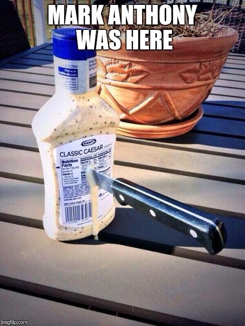 Mark Anthony | MARK ANTHONY WAS HERE | image tagged in caesar dressing stabbed,funny memes,ancient,comedy | made w/ Imgflip meme maker