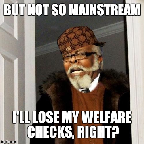 BUT NOT SO MAINSTREAM I'LL LOSE MY WELFARE CHECKS, RIGHT? | image tagged in scumbag | made w/ Imgflip meme maker