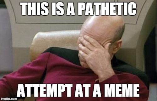 Captain Picard Facepalm Meme | THIS IS A PATHETIC ATTEMPT AT A MEME | image tagged in memes,captain picard facepalm | made w/ Imgflip meme maker