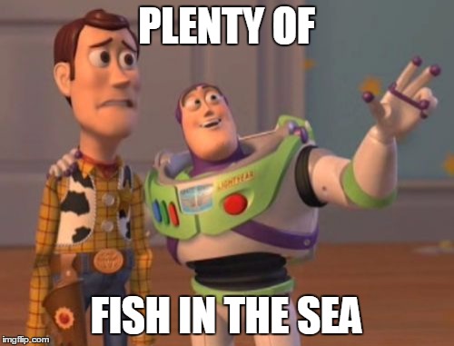 X, X Everywhere Meme | PLENTY OF FISH IN THE SEA | image tagged in memes,x x everywhere | made w/ Imgflip meme maker