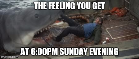 THE FEELING YOU GET AT 6:00PM SUNDAY EVENING | image tagged in anything but that | made w/ Imgflip meme maker