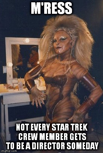 M'RESS NOT EVERY STAR TREK CREW MEMBER GETS TO BE A DIRECTOR SOMEDAY | image tagged in m'ress | made w/ Imgflip meme maker