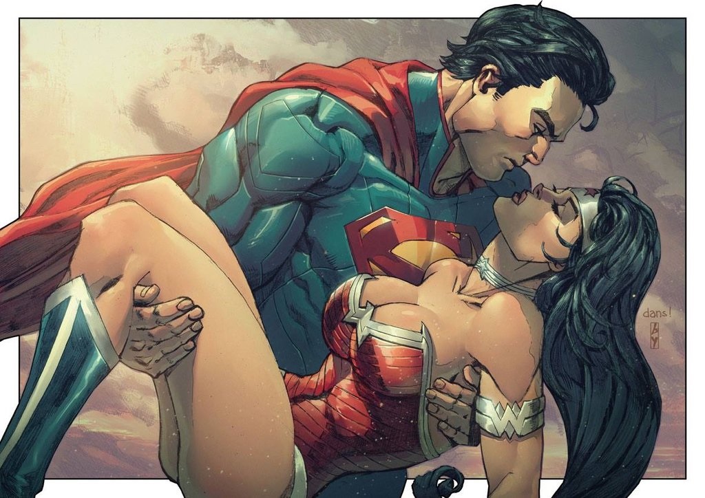 Superman and Wonder Woman Blank Meme Template