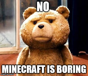 TED | NO MINECRAFT IS BORING | image tagged in memes,ted | made w/ Imgflip meme maker