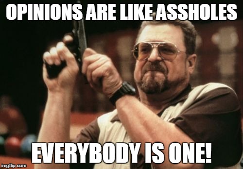 Am I The Only One Around Here | OPINIONS ARE LIKE ASSHOLES EVERYBODY IS ONE! | image tagged in memes,am i the only one around here | made w/ Imgflip meme maker