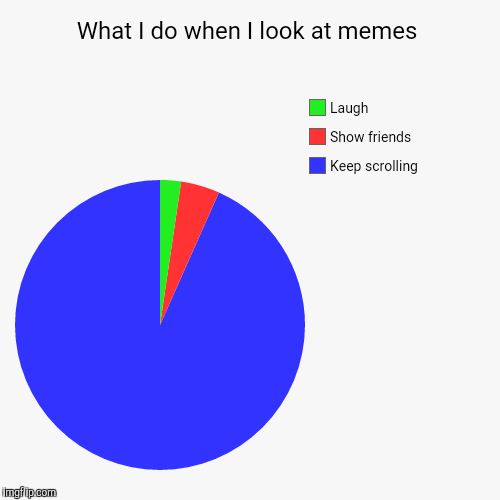 What I do when I look at memes | image tagged in funny,pie charts | made w/ Imgflip chart maker