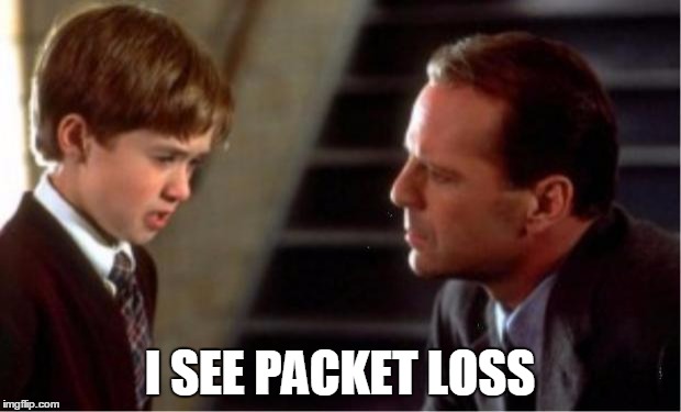i see dead people | I SEE PACKET LOSS | image tagged in i see dead people | made w/ Imgflip meme maker