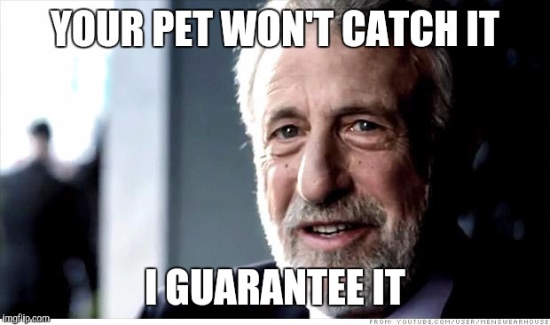 I Guarantee It | YOUR PET WON'T CATCH IT I GUARANTEE IT | image tagged in memes,i guarantee it | made w/ Imgflip meme maker