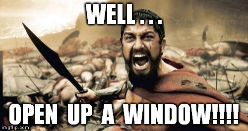 Sparta Leonidas Meme | WELL . . . OPEN  UP  A  WINDOW!!!! | image tagged in memes,sparta leonidas | made w/ Imgflip meme maker