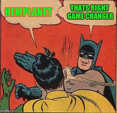 Batman Slapping Robin | HEMPLANET THATS RIGHT GAME CHANGER | image tagged in memes,batman slapping robin | made w/ Imgflip meme maker