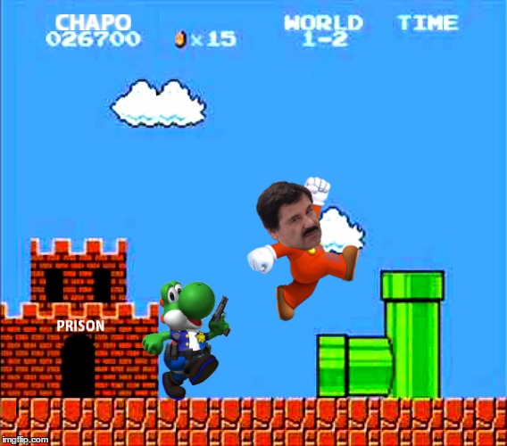 El Chapo Tunnel Escape | image tagged in el chapo,mario,yoshi,prison escape | made w/ Imgflip meme maker