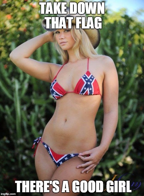 Confederate Bikini TAKE DOWN THAT FLAG THERE'S A GOOD GIRL image tagge...