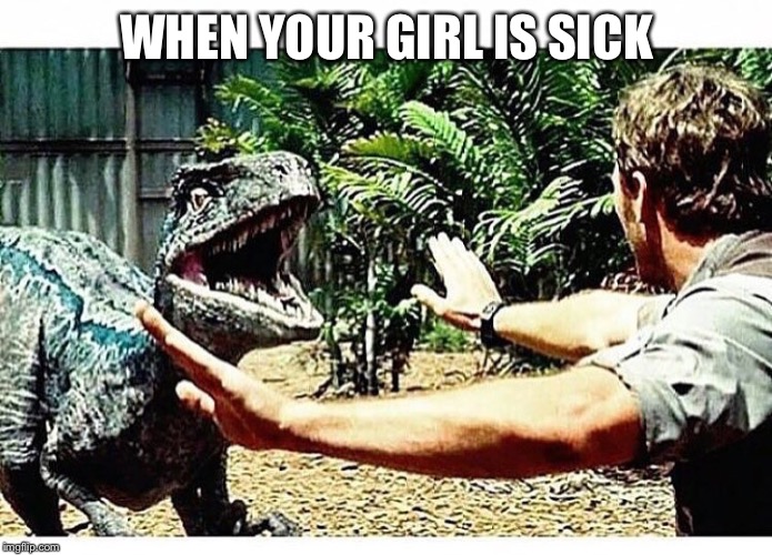 Jurassic World | WHEN YOUR GIRL IS SICK | image tagged in jurassic world | made w/ Imgflip meme maker