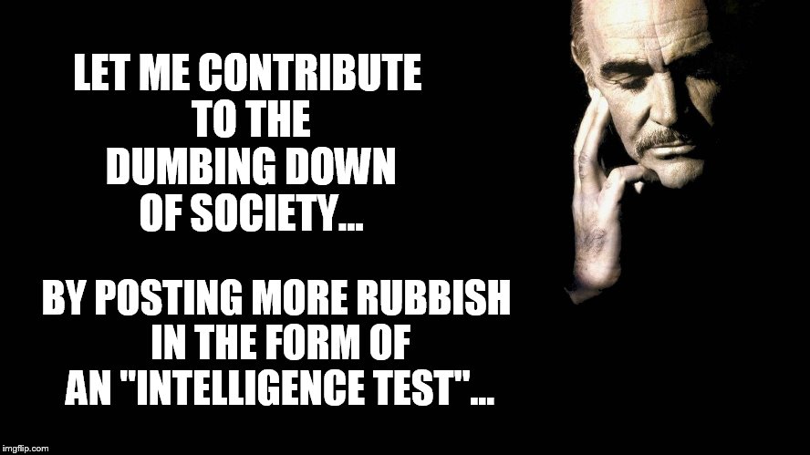 LET ME CONTRIBUTE TO THE DUMBING DOWN OF SOCIETY... BY POSTING MORE RUBBISH IN THE FORM OF AN "INTELLIGENCE TEST"... | image tagged in sean | made w/ Imgflip meme maker