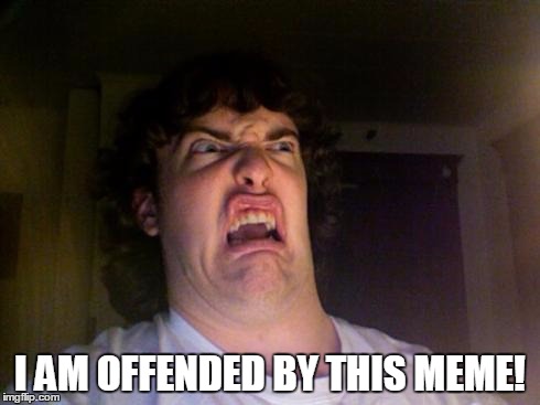 Oh No | I AM OFFENDED BY THIS MEME! | image tagged in oh no | made w/ Imgflip meme maker