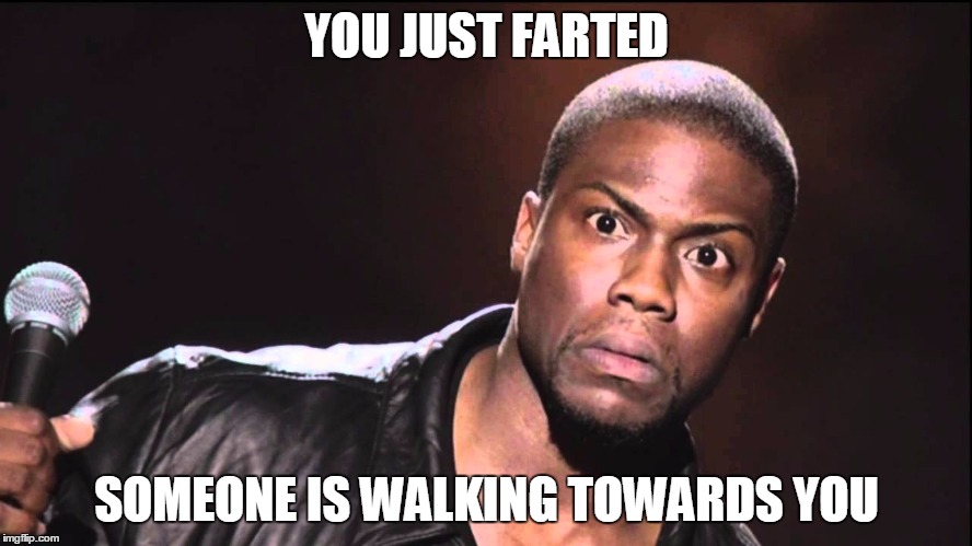 YOU JUST FARTED SOMEONE IS WALKING TOWARDS YOU | image tagged in kevin hart,fart,stinks,funny,the face | made w/ Imgflip meme maker