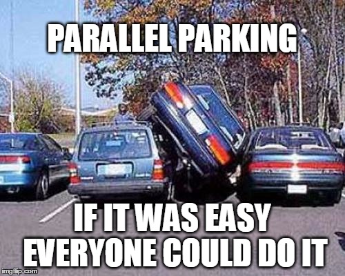 Parallel Parking | PARALLEL PARKING IF IT WAS EASY EVERYONE COULD DO IT | image tagged in parallel parking,bitch please,everyone,do it | made w/ Imgflip meme maker