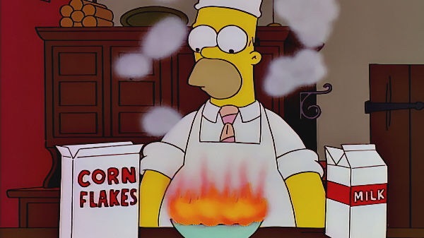 High Quality Homer cereal fire Blank Meme Template